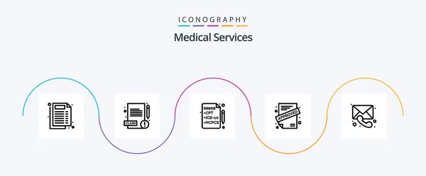 Medical Services Line Icon Pack Including Message Medical Call Medical — Image vectorielle