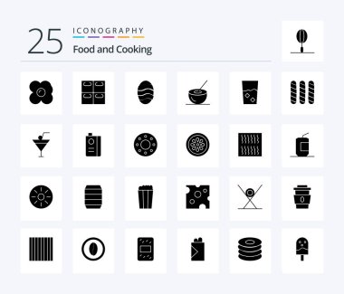 Food 25 Solid Glyph icon pack including kitchen. done. food. and. drink