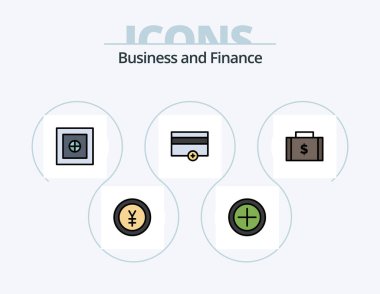 Finance Line Filled Icon Pack 5 Icon Design. finance. money. finance. finance. bag