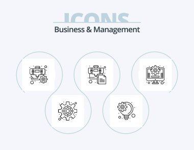 Business And Management Line Icon Pack 5 Icon Design. career. web. fix. settings. online