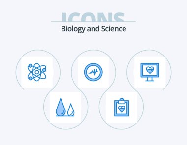 Biology Blue Icon Pack 5 Icon Design. . pulse. lab. monitor. pulse