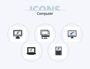 Computer Line Filled Icon Pack 5 Icon Design. . imac.