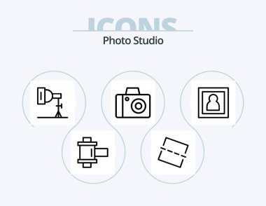 Photo Studio Line Icon Pack 5 Icon Design. . photo. photo. editing. power