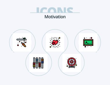 Motivation Line Filled Icon Pack 5 Icon Design. shield motivation. access. bright. target. darts