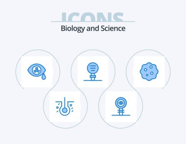 Biology Blue Icon Pack 5 Icon Design. biology. research. mutation. laboratory. chemistry