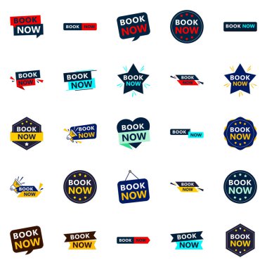 Get Your Customers Excited to Book with Our Pack of 25 Book Now Banners