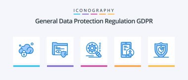 Gdpr Blue 5 Icon Pack Including protection. gdpr. gdpr. user. secure. Creative Icons Design