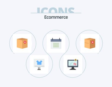 Ecommerce Flat Icon Pack 5 Icon Design. event. calendar. shopping. appointment. no