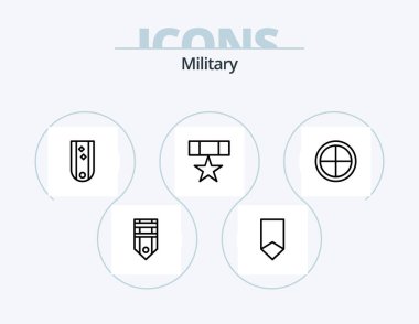 Military Line Icon Pack 5 Icon Design. star. military. nuclear. rank. military