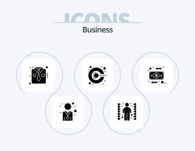 Business Glyph Icon Pack 5 Icon Design. business. promotion. clothes. megaphone. idea