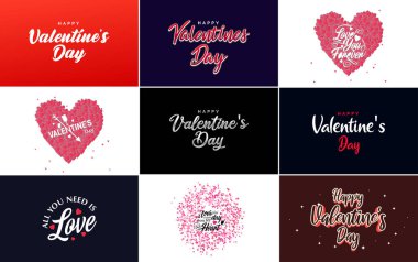 Love word art design with a heart-shaped background and a bokeh effect