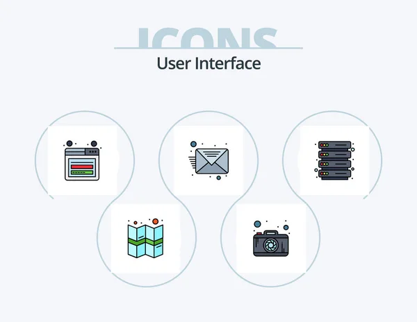 Линия Пользовательского Интерфейса Заполненный Icon Pack Icon Design Поддержка Голос — стоковый вектор