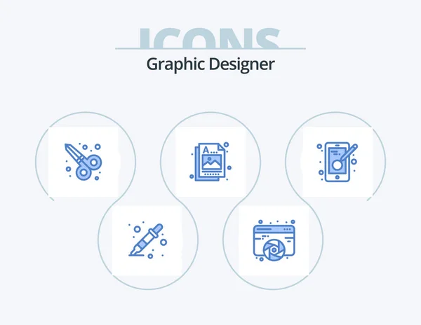 Graphic Designer Blue Icon Pack Icon Design Design Image Web — Vector de stock