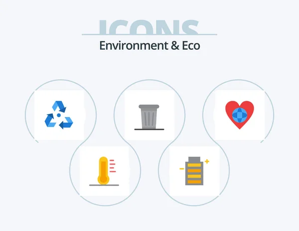 Environment Eco Flat Icon Pack Icon Design Tree Plant Environment — Vector de stock