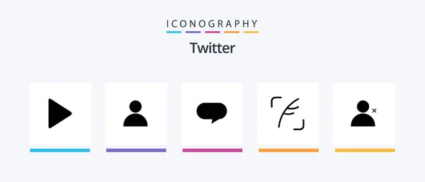 Twitter Glyph Icon Pack Including Sets Chatting Twitter Social Creative — Vettoriale Stock
