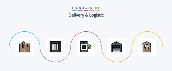 Delivery Logistic Line Filled Flat Icon Pack Including Order Delivery — Stockvektor