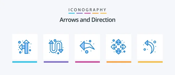 Arrow Blue Icon Pack Including Direction Left Arrow Arrow Creative — Archivo Imágenes Vectoriales