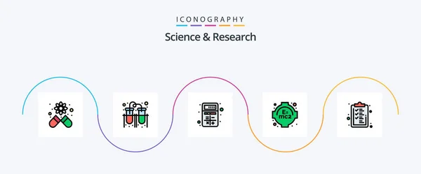Science Line Filled Flat Icon Pack Including Clipboard Business App — Stockvector