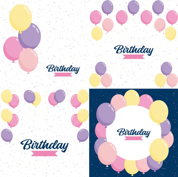 Retro Happy Birthday Design Bold Colorful Letters Vintage Texture — Vector de stock