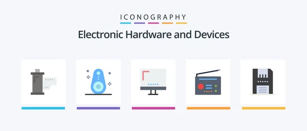 Devices Flat Icon Pack Including Technology Gadgets Tracked Devices Imac — Stock vektor
