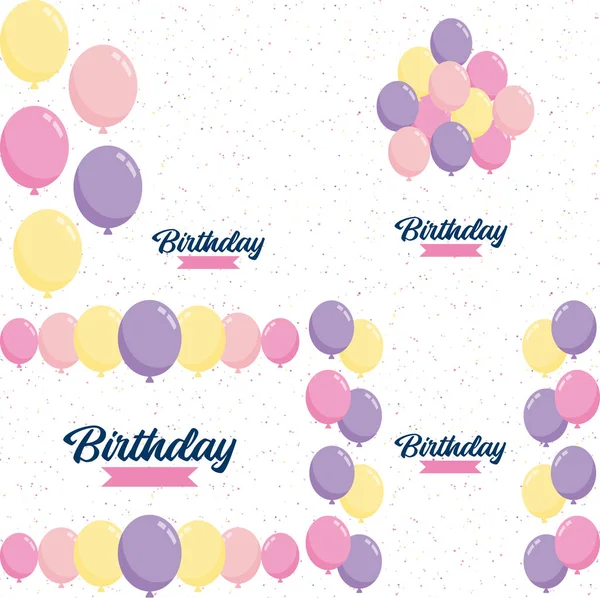 Retro Happy Birthday Design Bold Colorful Letters Vintage Texture — Image vectorielle