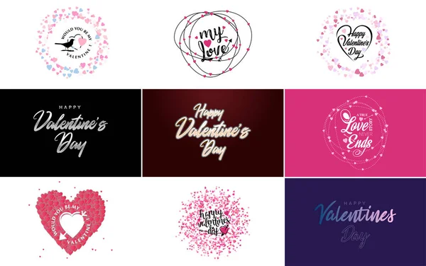 Happy Women Day Lettering Typography Poster Heart International Woman Day — Διανυσματικό Αρχείο