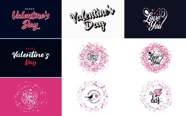 Love You Hand Drawn Lettering Heart Design Suitable Use Valentine — Διανυσματικό Αρχείο