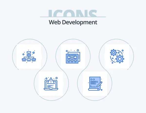 Web Development Blue Icon Pack Icon Design Gear Business Web — Stock Vector