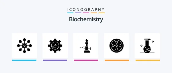 Biochemistry Glyph Icon Pack Including Biology Analysis Lab Wind Fan — Vettoriale Stock