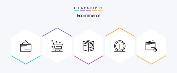 Ecommerce Line Icon Pack Including Information Help Box Faq Shipping — 图库矢量图片