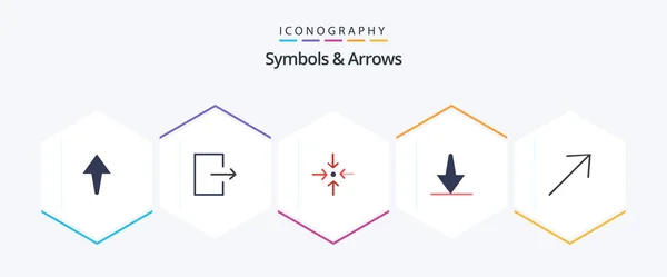 Symbols Arrows Flat Icon Pack Including Arrow Right — Archivo Imágenes Vectoriales