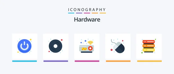 Hardware Flat Icon Pack Including Server Devices Hosting Hardware Creative — 图库矢量图片