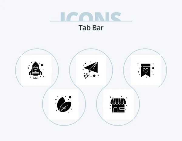 Tab Bar Glyph Icon Pack Icon Design Wish List Spaceship — Stockový vektor