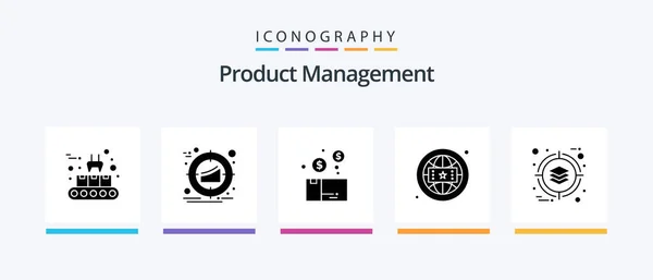 Product Management Glyph Icon Pack Including Online Branding Strategy Brand — Stock Vector