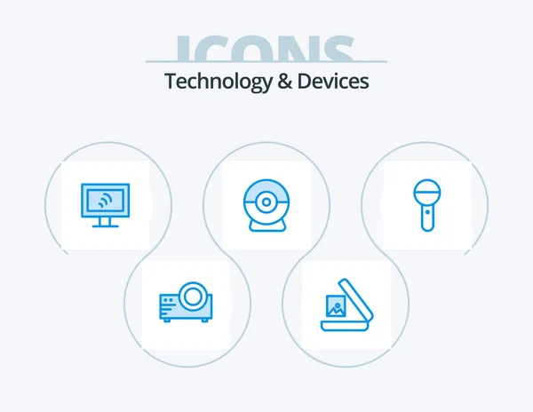 Devices Blue Icon Pack Icon Design Sound Microphone Wifi Mic — Διανυσματικό Αρχείο