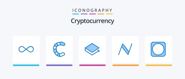 Cryptocurrency Blue Icon Pack Including Byetball Cryptocurrency Crypto Currency Blockchain — Stockvektor