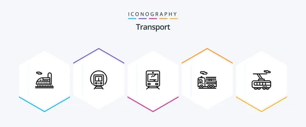 Transport Line Icon Pack Including Transport Smart Transport Clever Quad — Archivo Imágenes Vectoriales