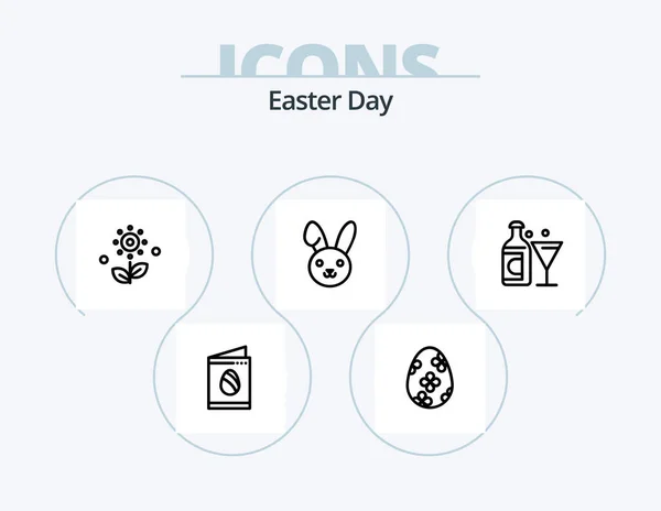 Easter Line Icon Pack Icon Design Decoration Baby Egg Easter — Stockový vektor
