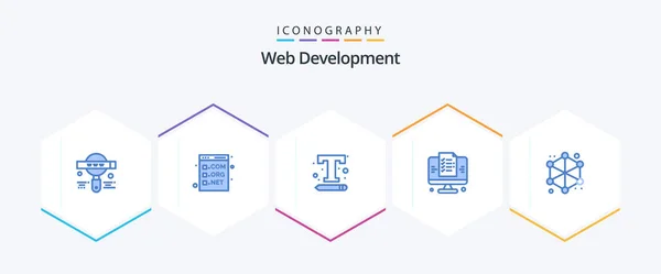 Web Development Blue Icon Pack Including Website Page Programming Development — Wektor stockowy
