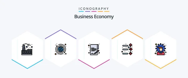 Economy Filledline Icon Pack Including Options Economy Document Stock Economy — 图库矢量图片