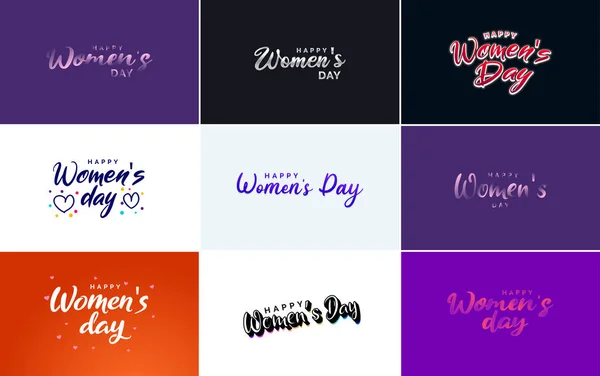 Abstract Happy Women Day Logo Women Face Love Vector Design — Vector de stock