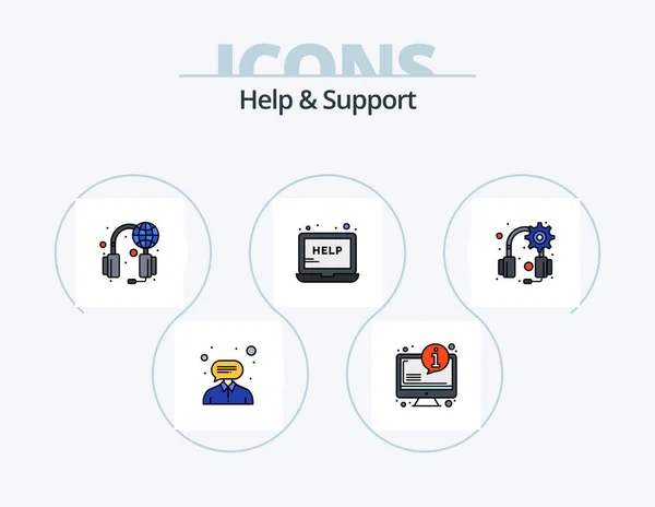 Help Support Line Filled Icon Pack Icon Design Support Help — Wektor stockowy