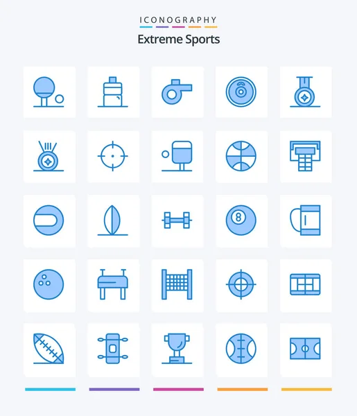 Creative Sport Blue Icon Pack Sport Sport Sport Ping Pong — Vetor de Stock