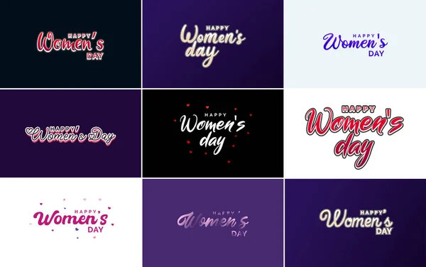International Women Day Lettering Love Shape Suitable Use Cards Invitations — Vetor de Stock