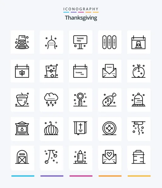 Creative Thanks Giving Outline Icon Pack Fall Bread Tradition Thanks — Vettoriale Stock