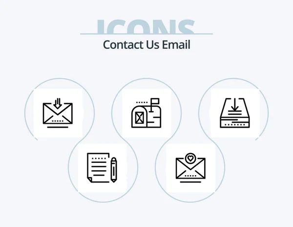 Email Line Icon Pack Icon Design Mail Trash Email Erase — Wektor stockowy