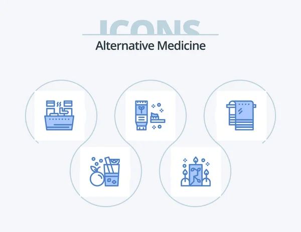 Alternative Medicine Blue Icon Pack Icon Design Dry Produce Beauty — Stockový vektor