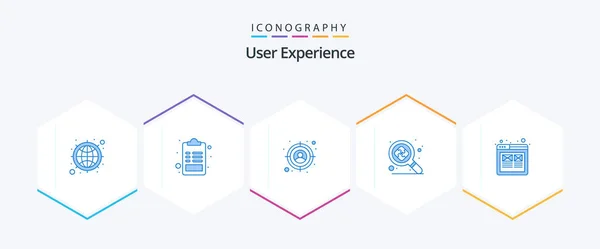 User Experience Blue Icon Pack Including User Experience Audience Puzzle — Image vectorielle