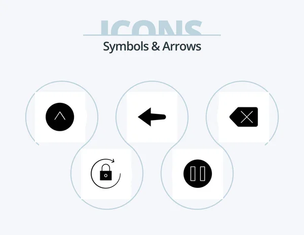 Symbols Arrows Glyph Icon Pack Icon Design Arrow Delete — Stock vektor
