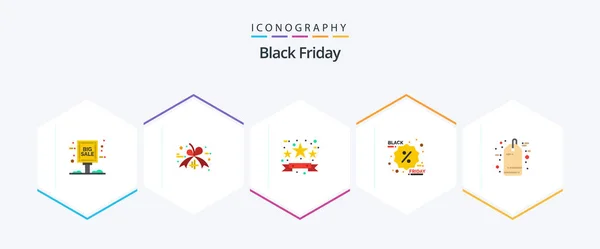 Black Friday Flat Icon Pack Including Sale Black Friday Commerce — Vettoriale Stock